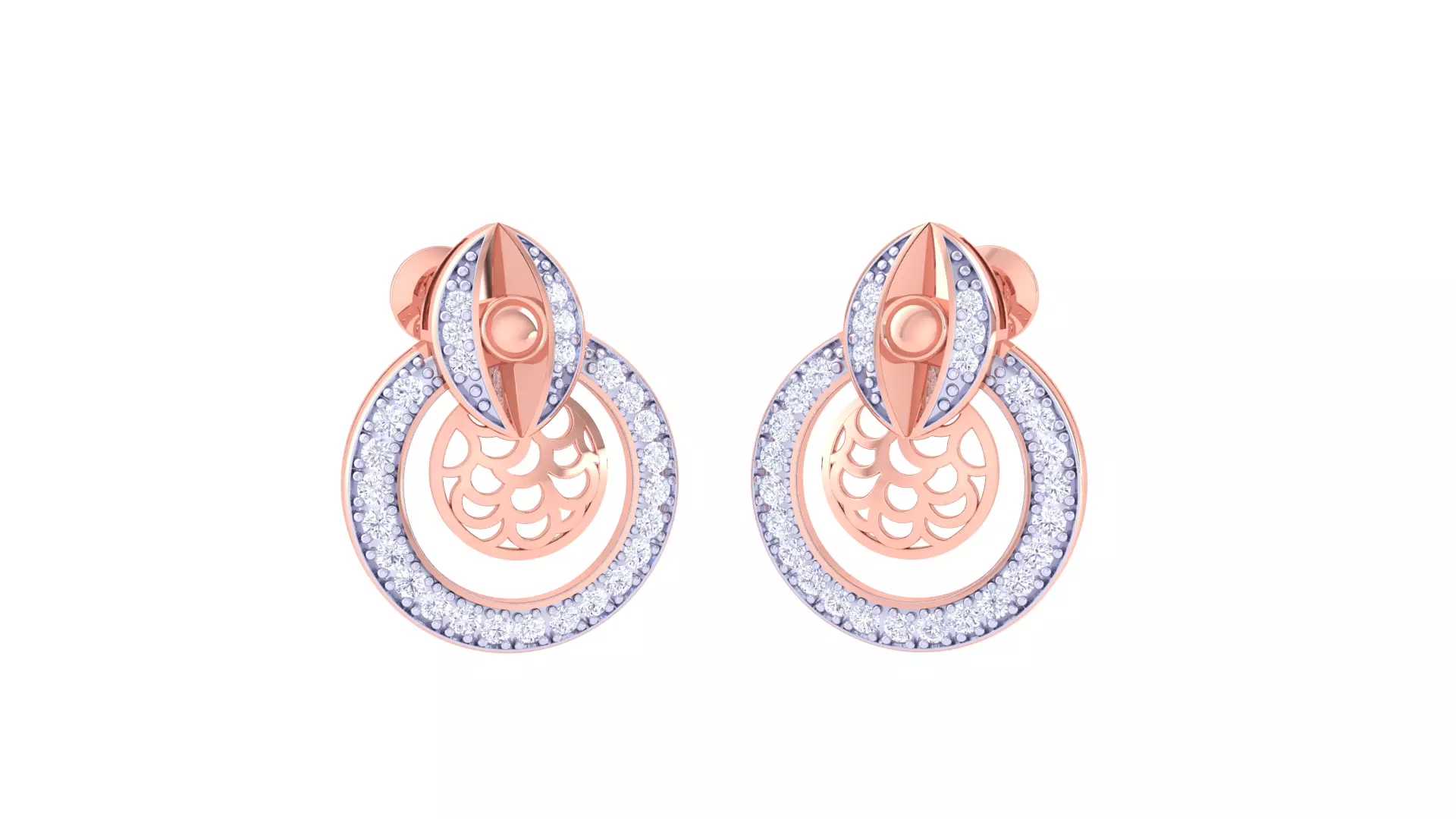 Women Earring 3dm STL OBJ FBX Renders Details 3D print model_0