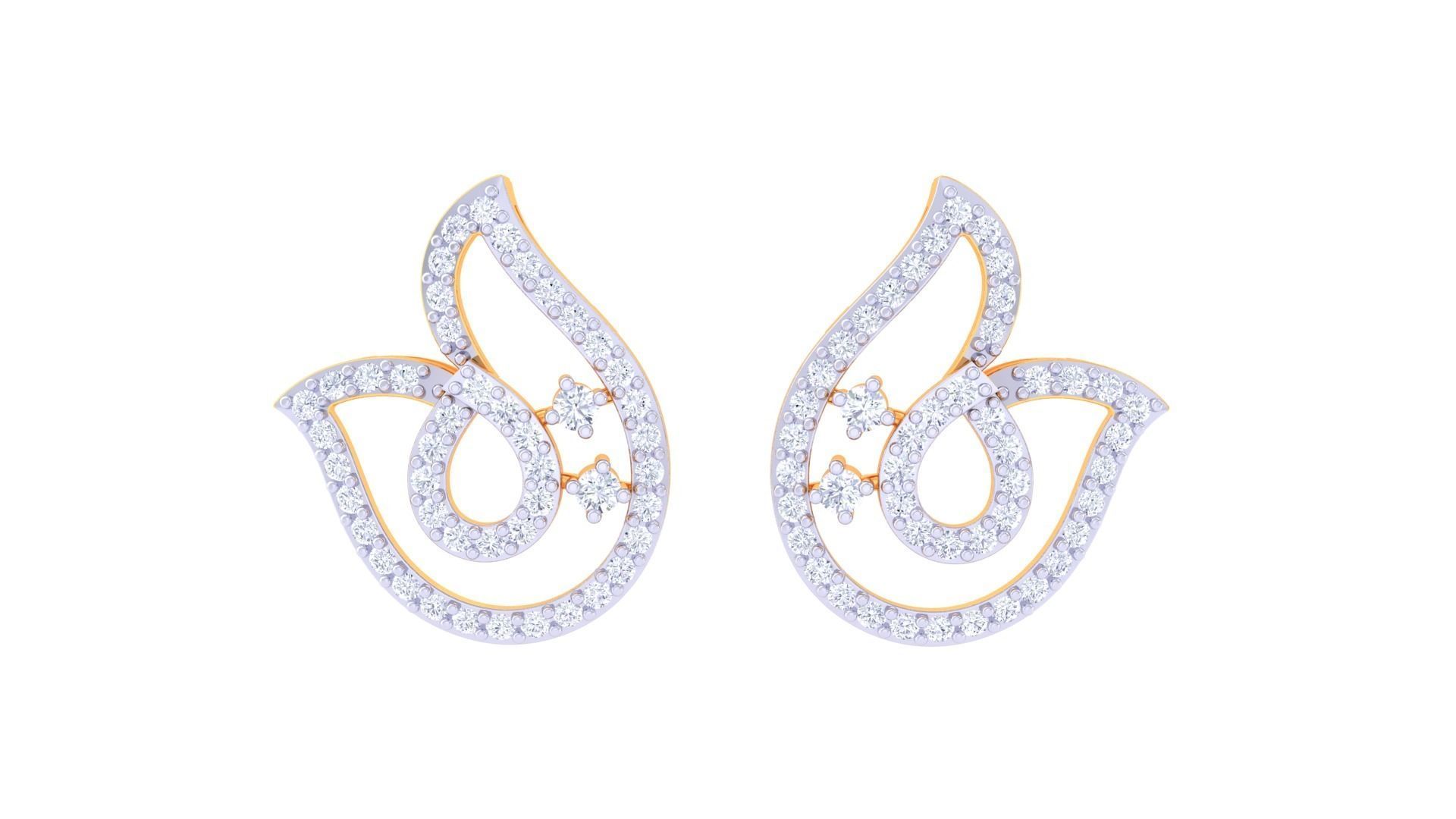 Women Earring 3dm STL OBJ FBX Renders Details 3D print model_2