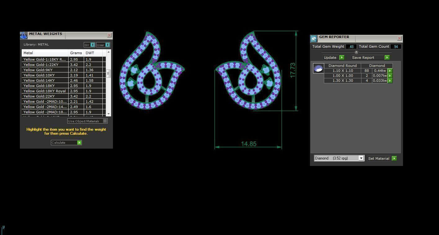 Women Earring 3dm STL OBJ FBX Renders Details 3D print model_4