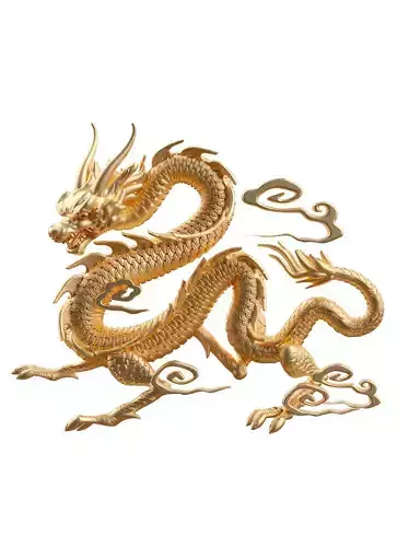 C4d three-dimensional Chinese dragon model 3D model