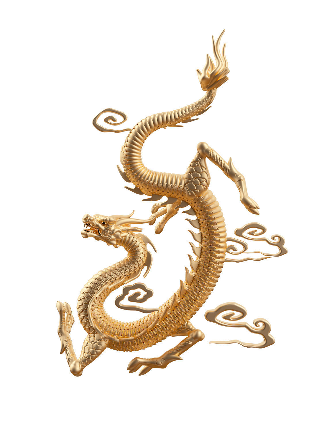 C4d three-dimensional Chinese dragon model 3D model_2
