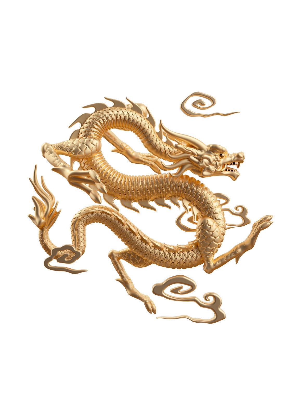 C4d three-dimensional Chinese dragon model 3D model_3