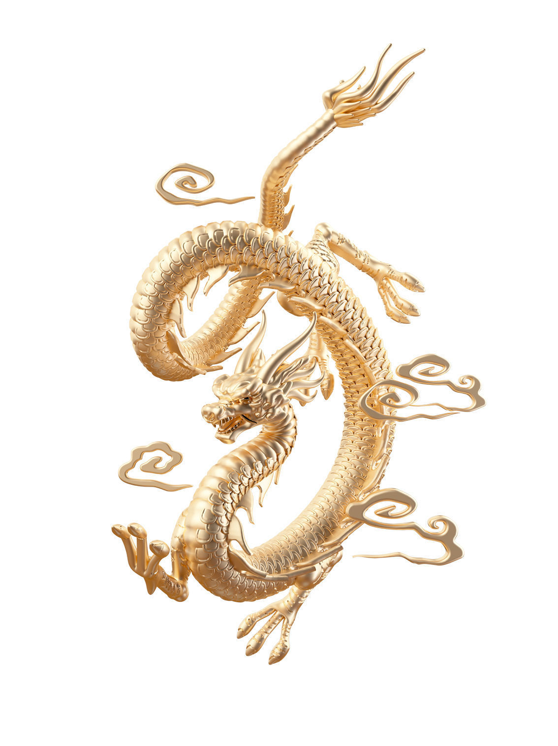 C4d three-dimensional Chinese dragon model 3D model_4
