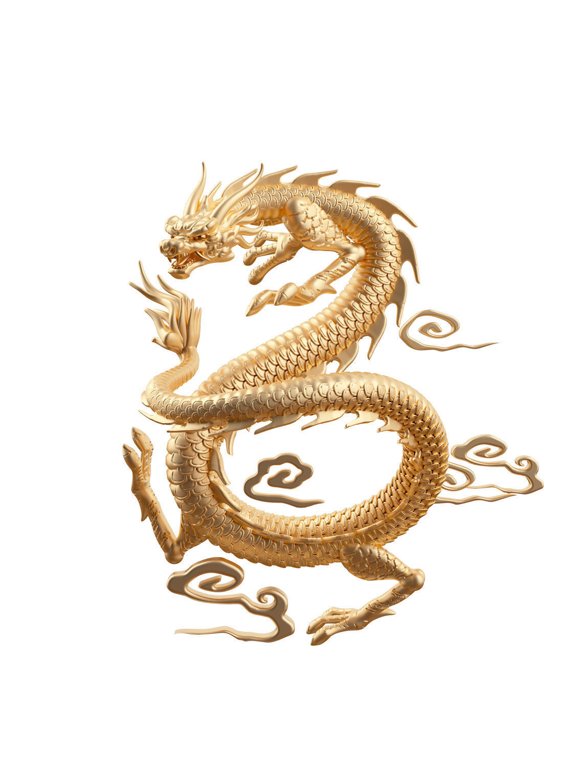 C4d three-dimensional Chinese dragon model 3D model_5