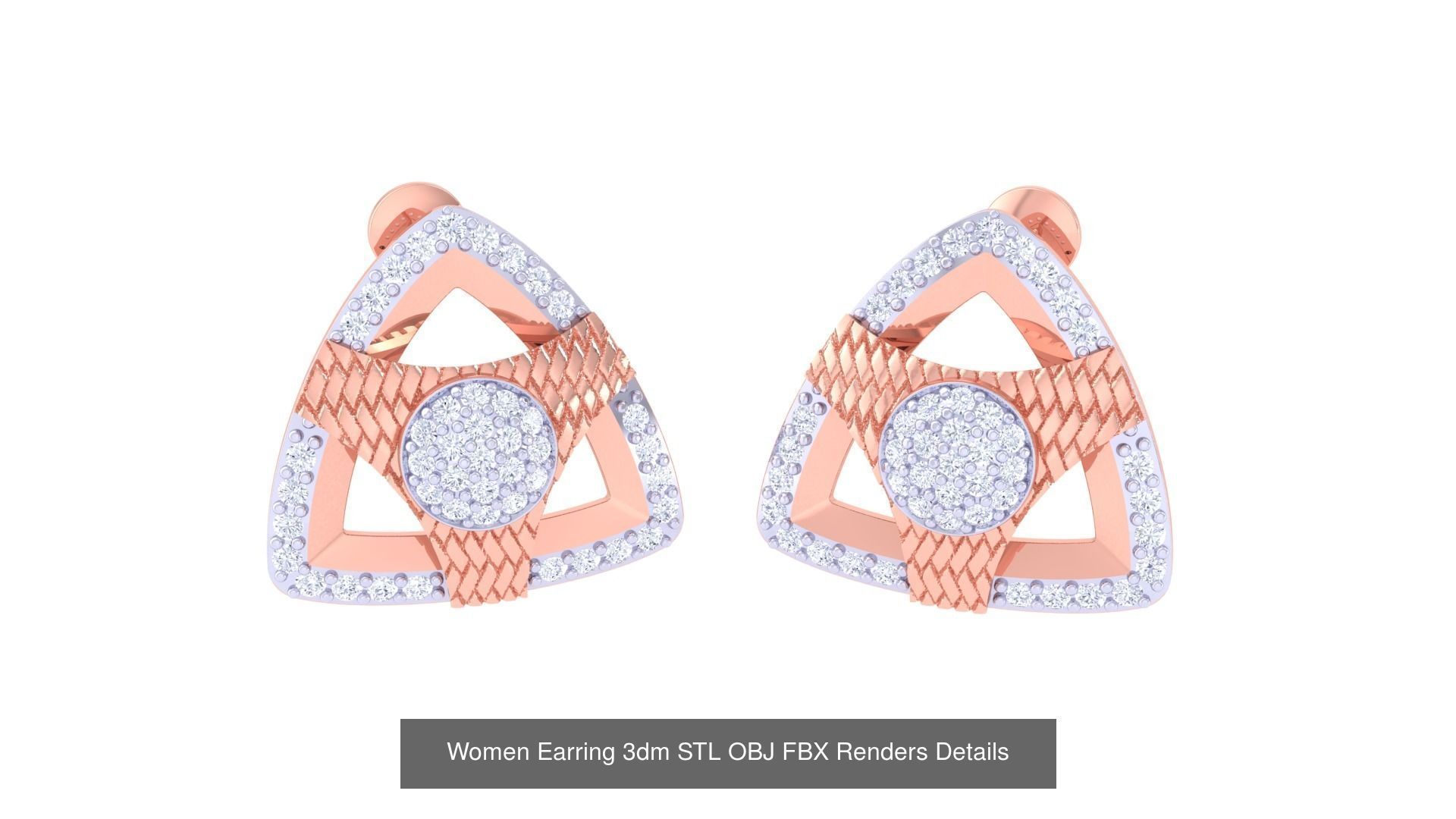 50 Women Earring 3dm STL OBJ FBX Renders Details Collection _50