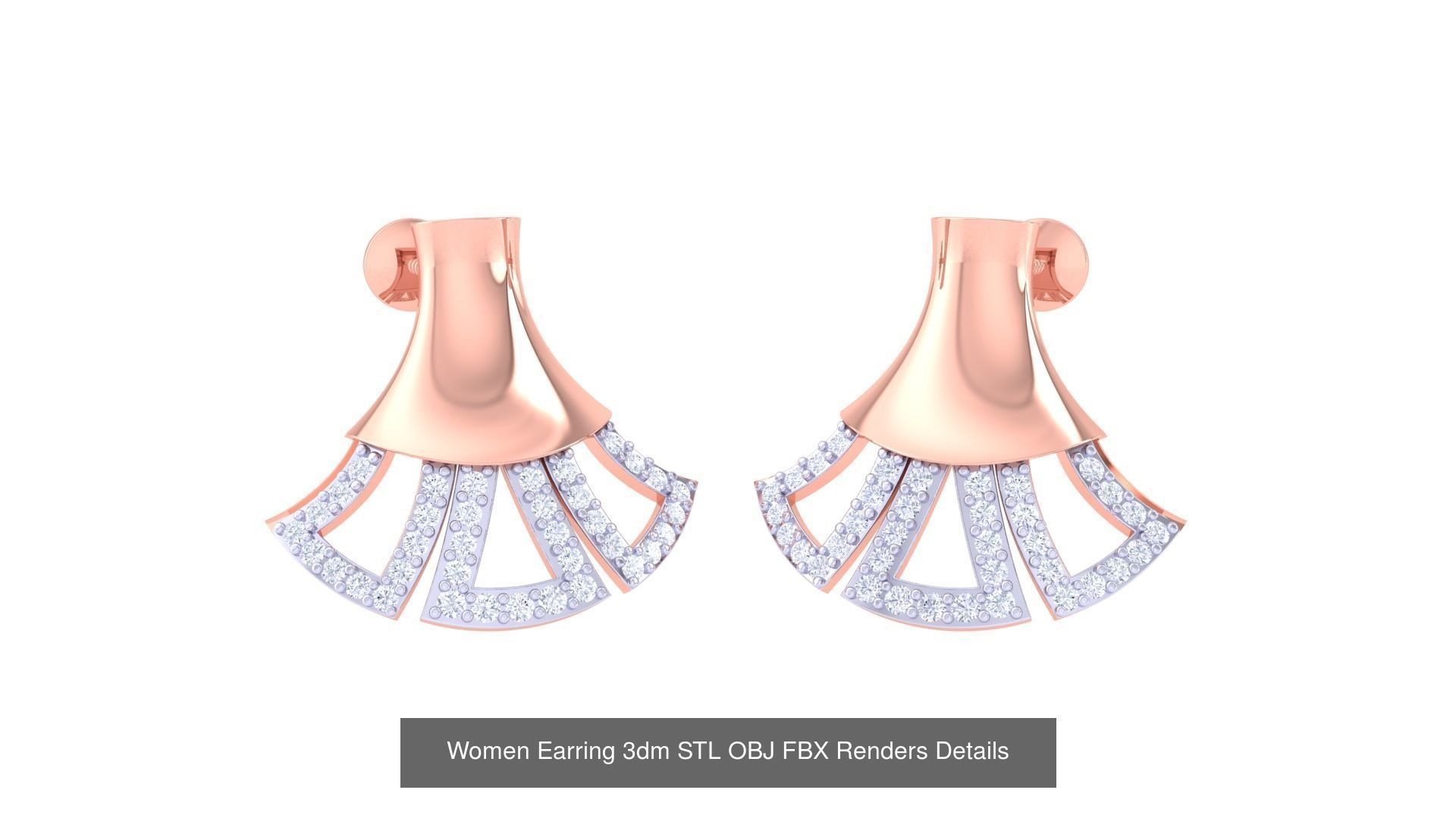 50 Women Earring 3dm STL OBJ FBX Renders Details Collection _56