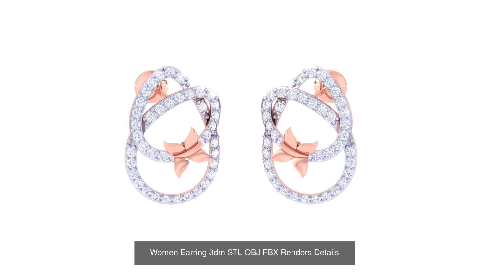 50 Women Earring 3dm STL OBJ FBX Renders Details Collection _21