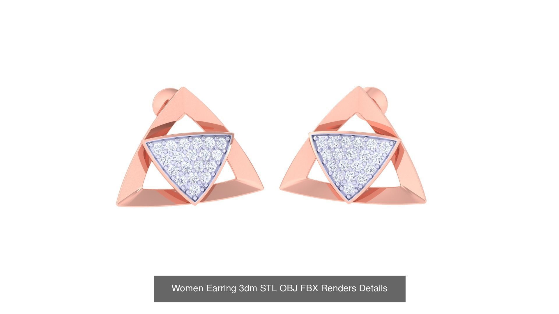 50 Women Earring 3dm STL OBJ FBX Renders Details Collection _23