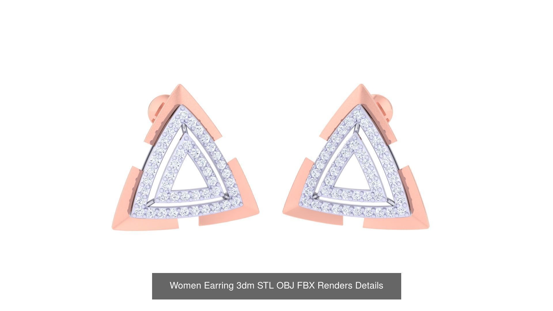 50 Women Earring 3dm STL OBJ FBX Renders Details Collection _29
