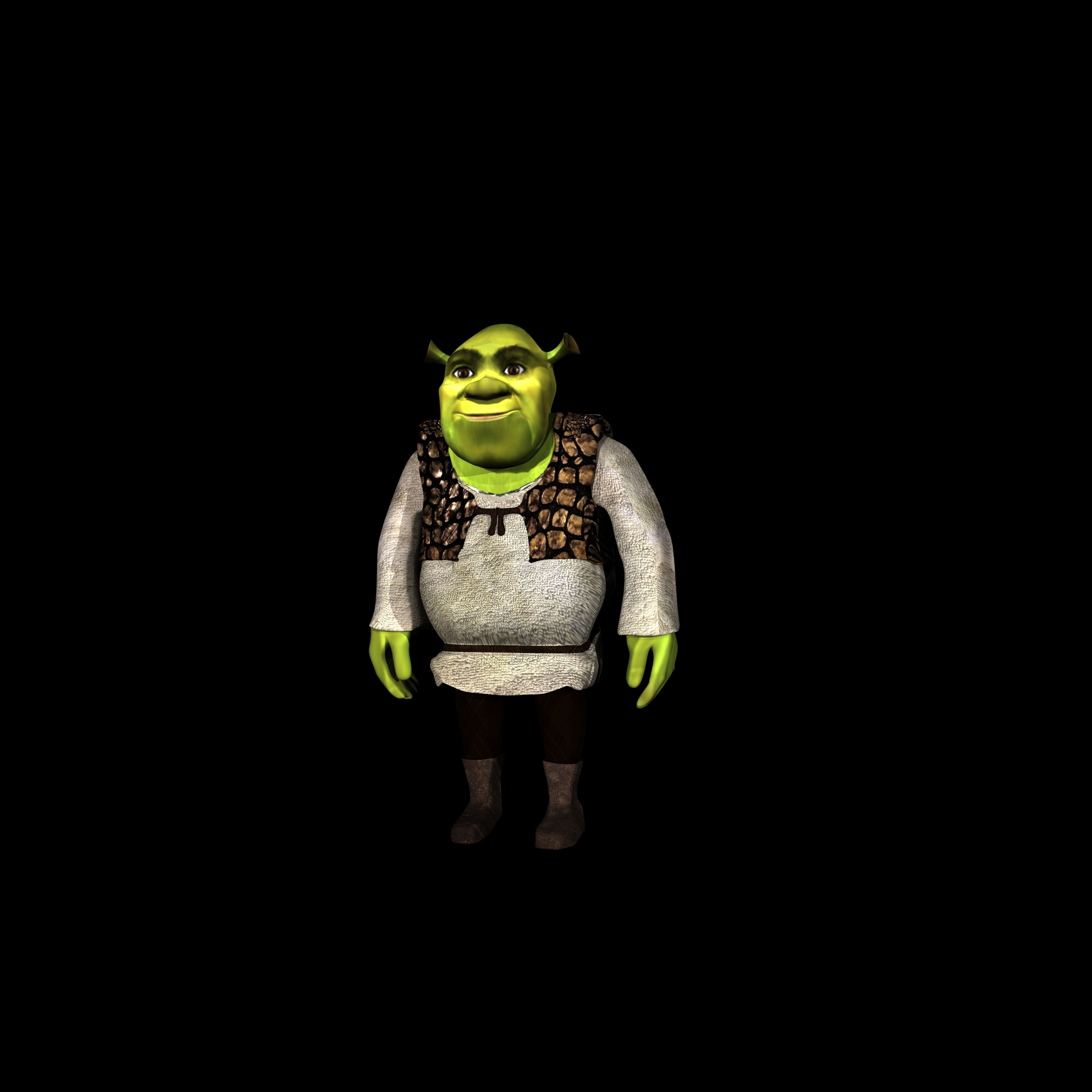 Shrek character Low-poly 3D model_1