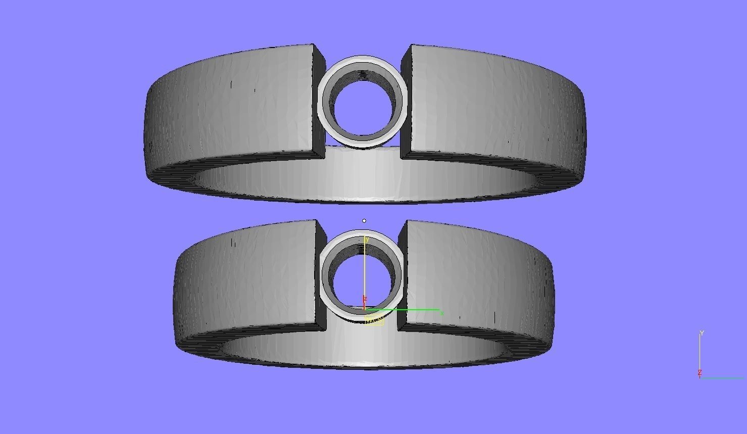 Single Stone Solitaire Couple Ring 3D print model_13