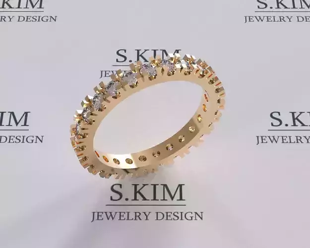 Wedding ring 2mm diamonds row