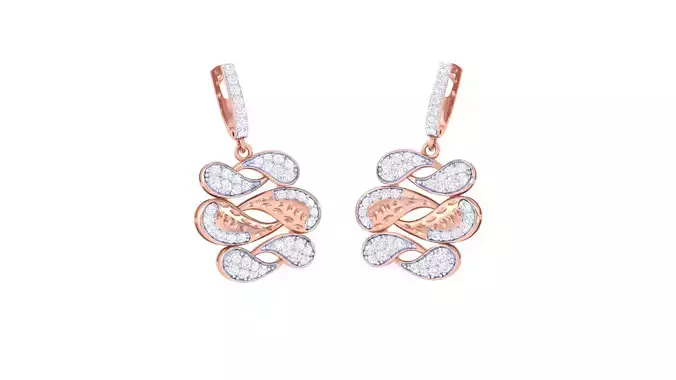 Women Drop Earring 3dm STL OBJ FBX Renders Details