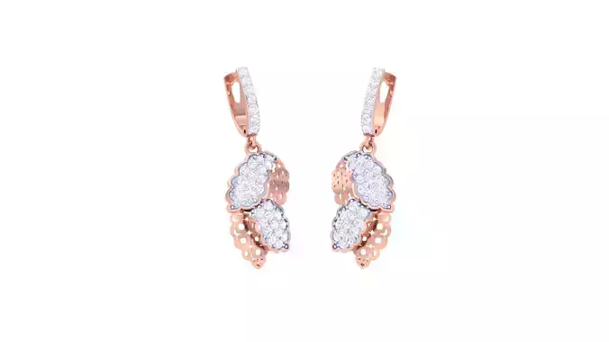 Women Drop Earring 3dm STL OBJ FBX Renders Details