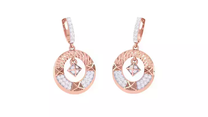 Women Drop Earring 3dm STL OBJ FBX Renders Details