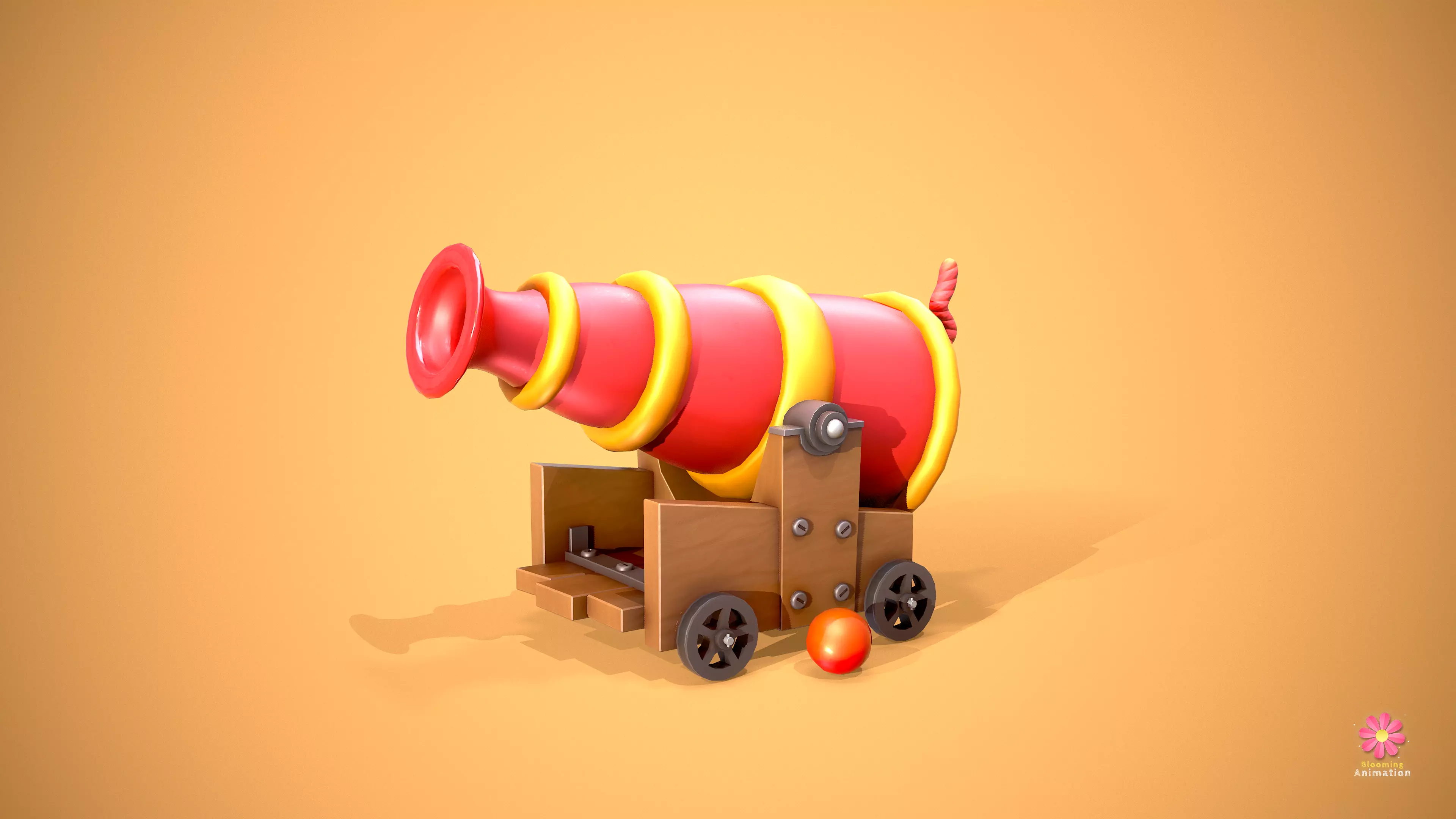 Stylized Cannon Low-poly 3D model_0