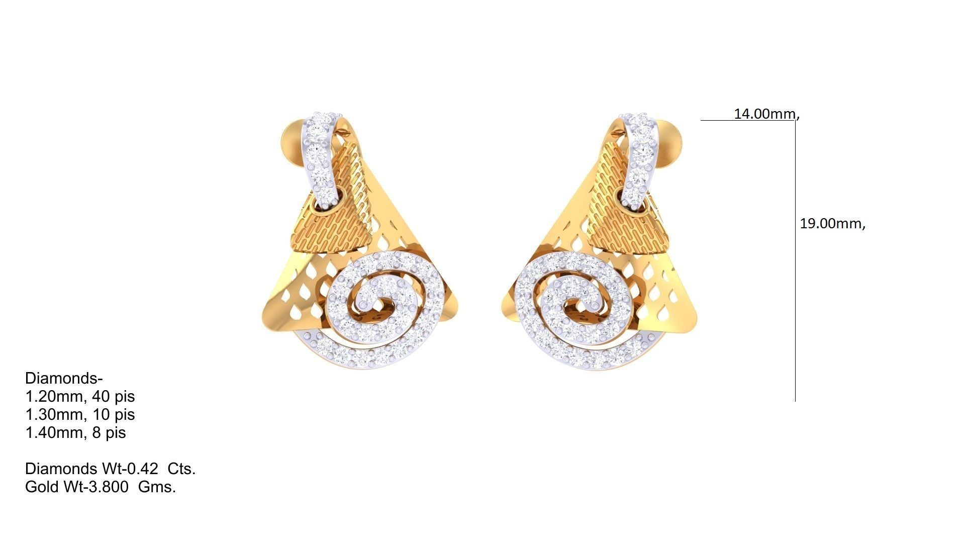 Women Earring 3dm STL OBJ FBX Renders Details 3D print model_1