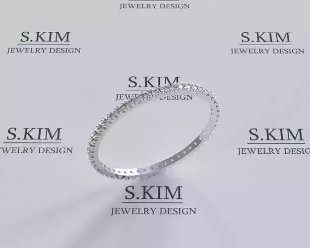 Wedding ring 1mm diamonds row