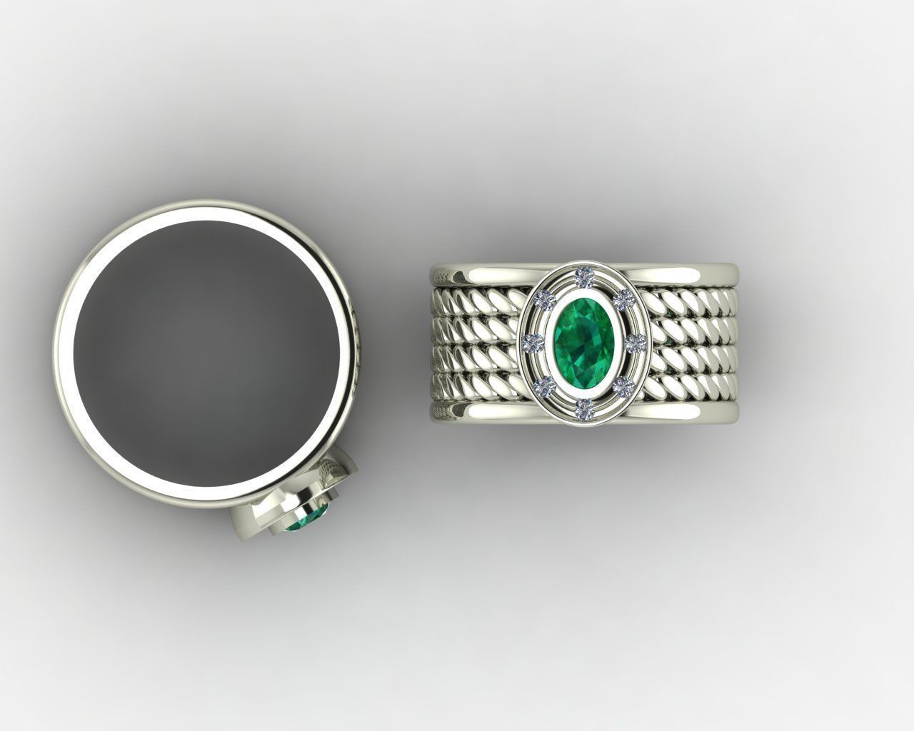 Spiral texture ring 3D print model_11