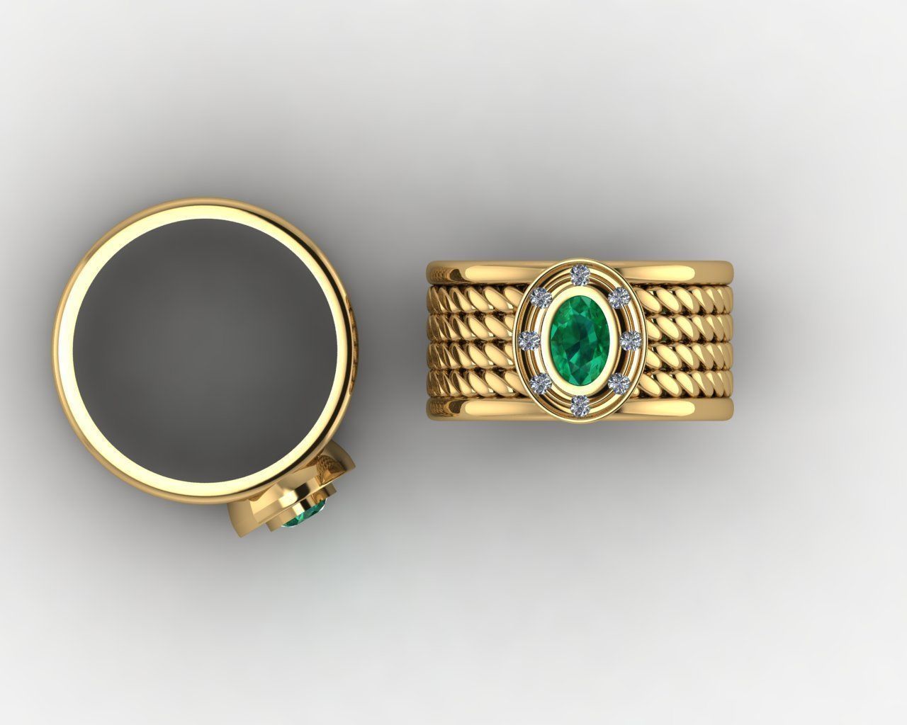 Spiral texture ring 3D print model_12