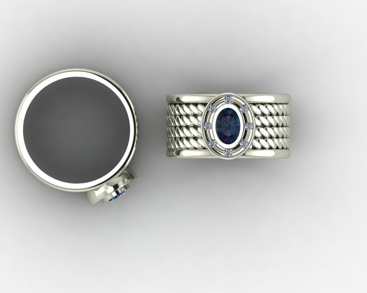 Spiral texture ring 3D print model_1