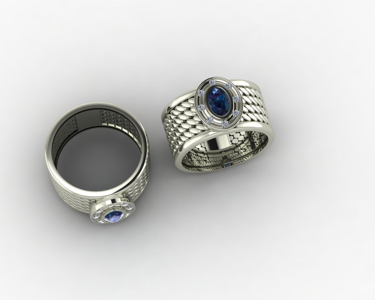 Spiral texture ring 3D print model_9