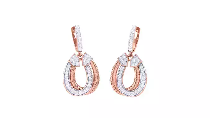 Women Drop Earring 3dm STL OBJ FBX Renders Details