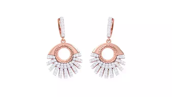 Women Drop Earring 3dm STL OBJ FBX Renders Details