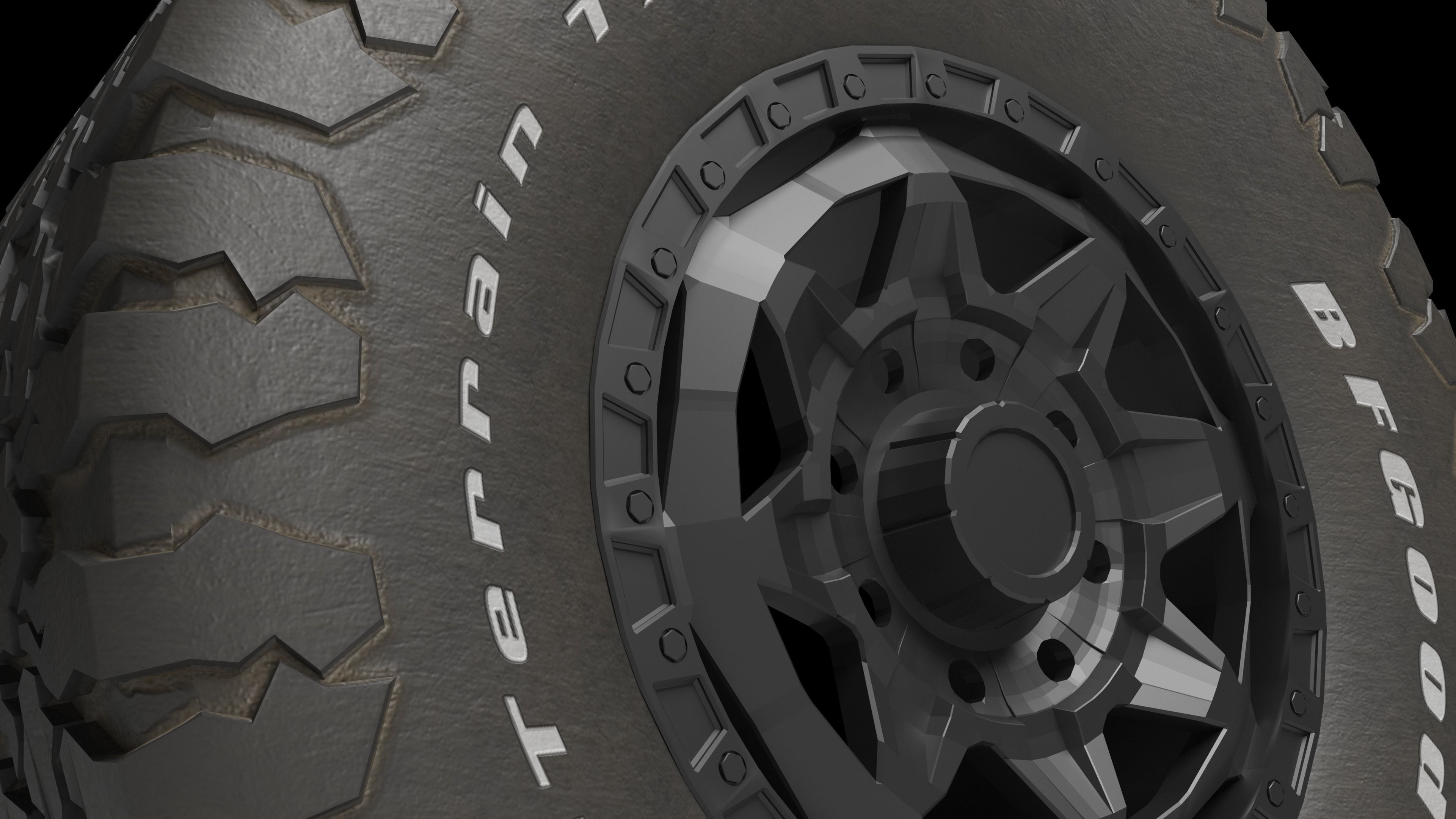 3D model BF Goodrich offroad tyre VR / AR / low-poly | CGTrader