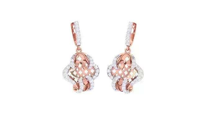 Women Drop Earring 3dm STL OBJ FBX Renders Details