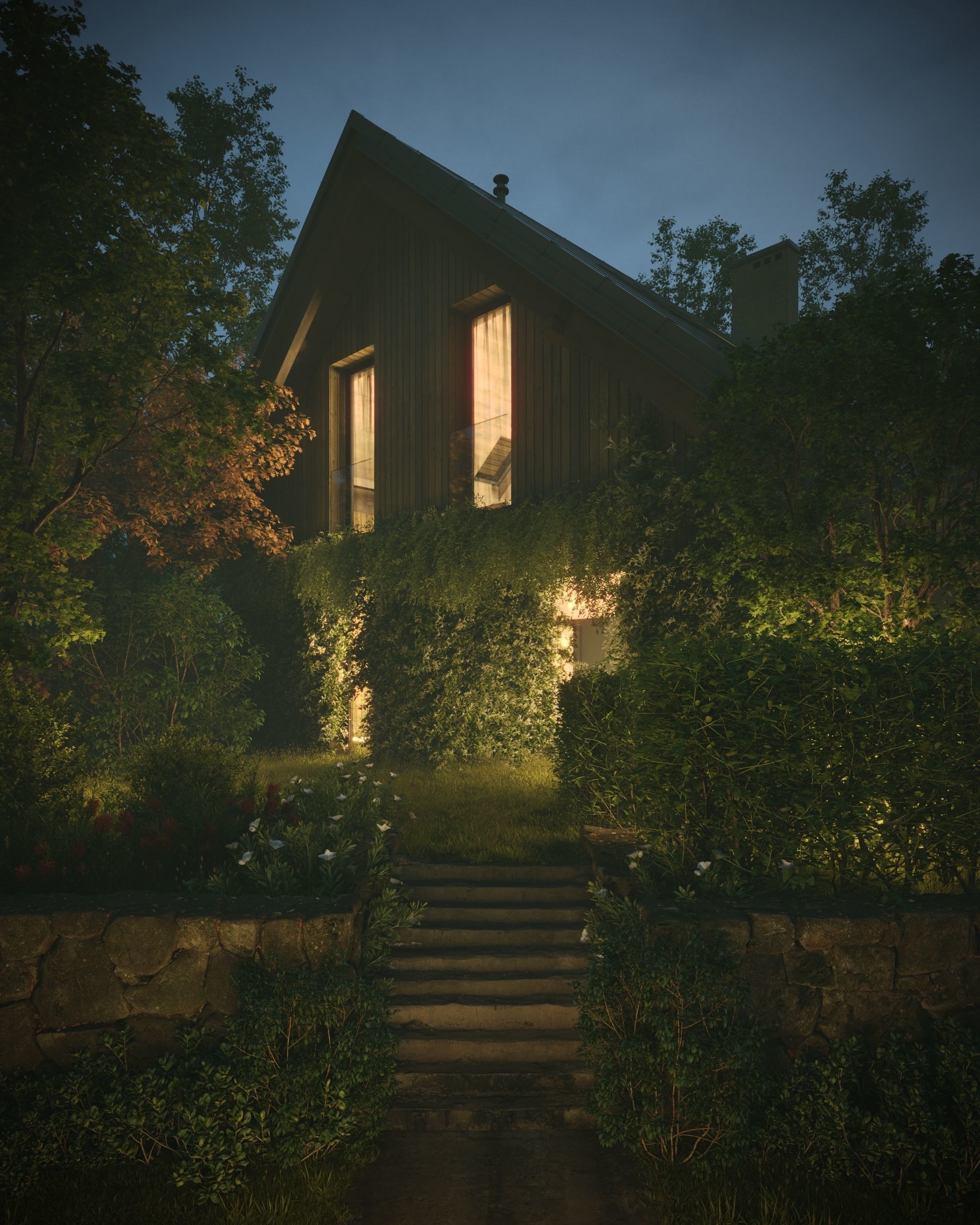 Exterior Country House  3D model_5