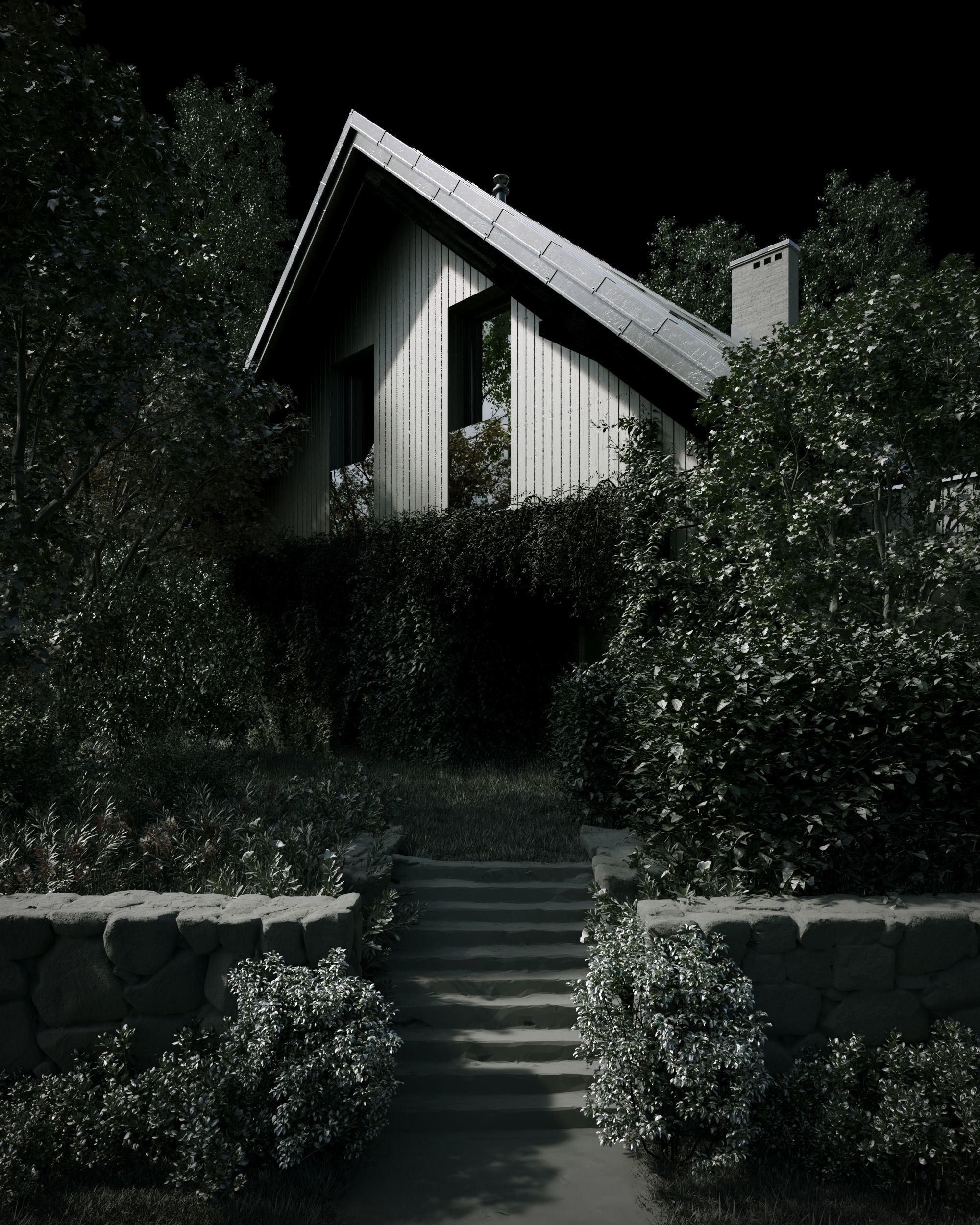 Exterior Country House  3D model_1