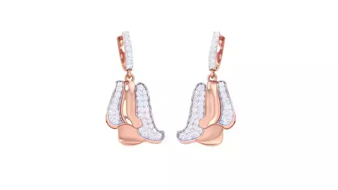 Women Drop Earring 3dm STL OBJ FBX Renders Details