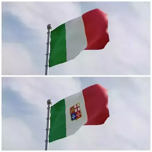 Animated Italy Flags 3D model