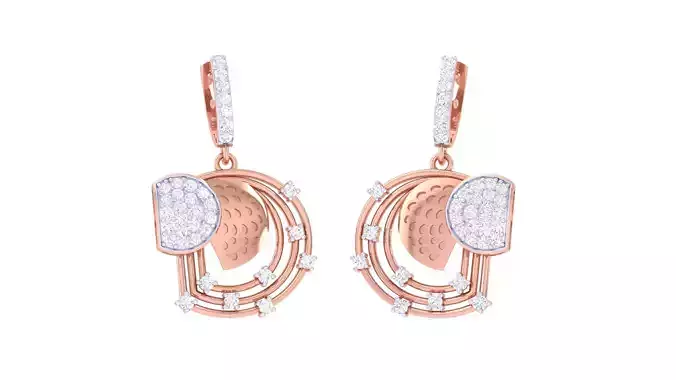 Women Drop Earring 3dm STL OBJ FBX Renders Details