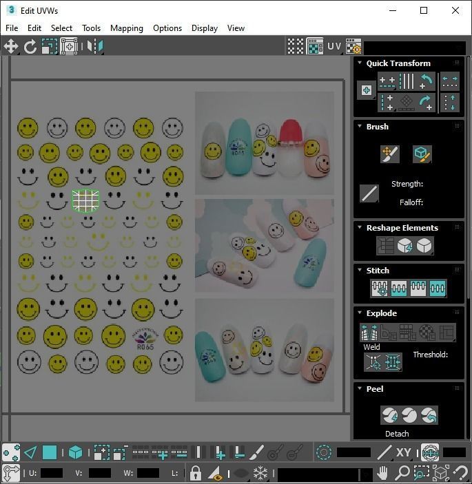 Artificial Foot Nails With Stickers and Nail Palettes Set 3D model_67