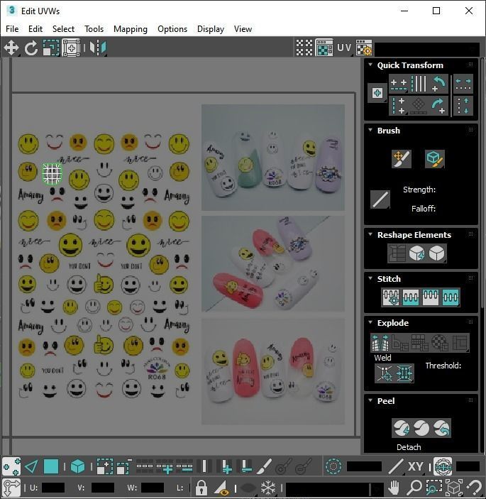 Artificial Foot Nails With Stickers and Nail Palettes Set 3D model_55