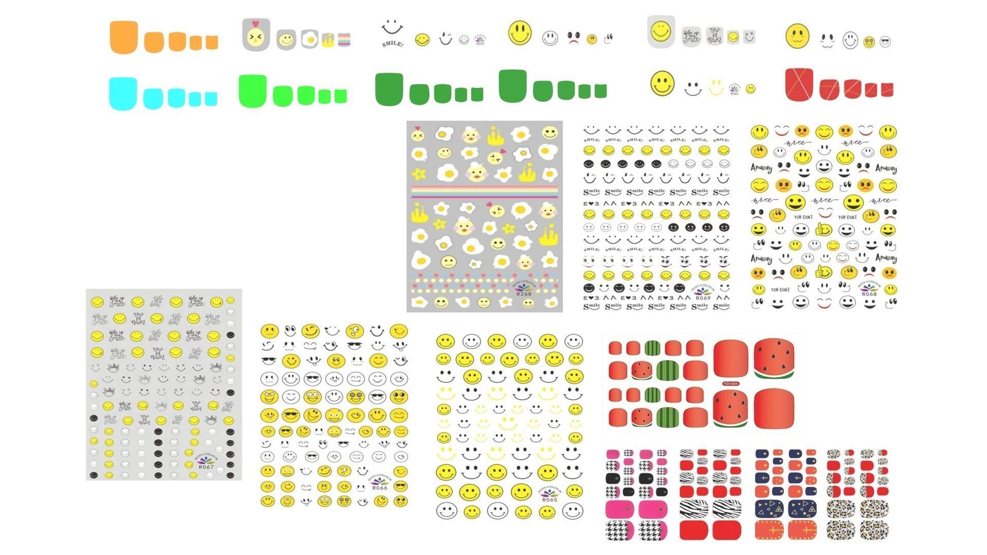 Artificial Foot Nails With Stickers and Nail Palettes Set 3D model_29