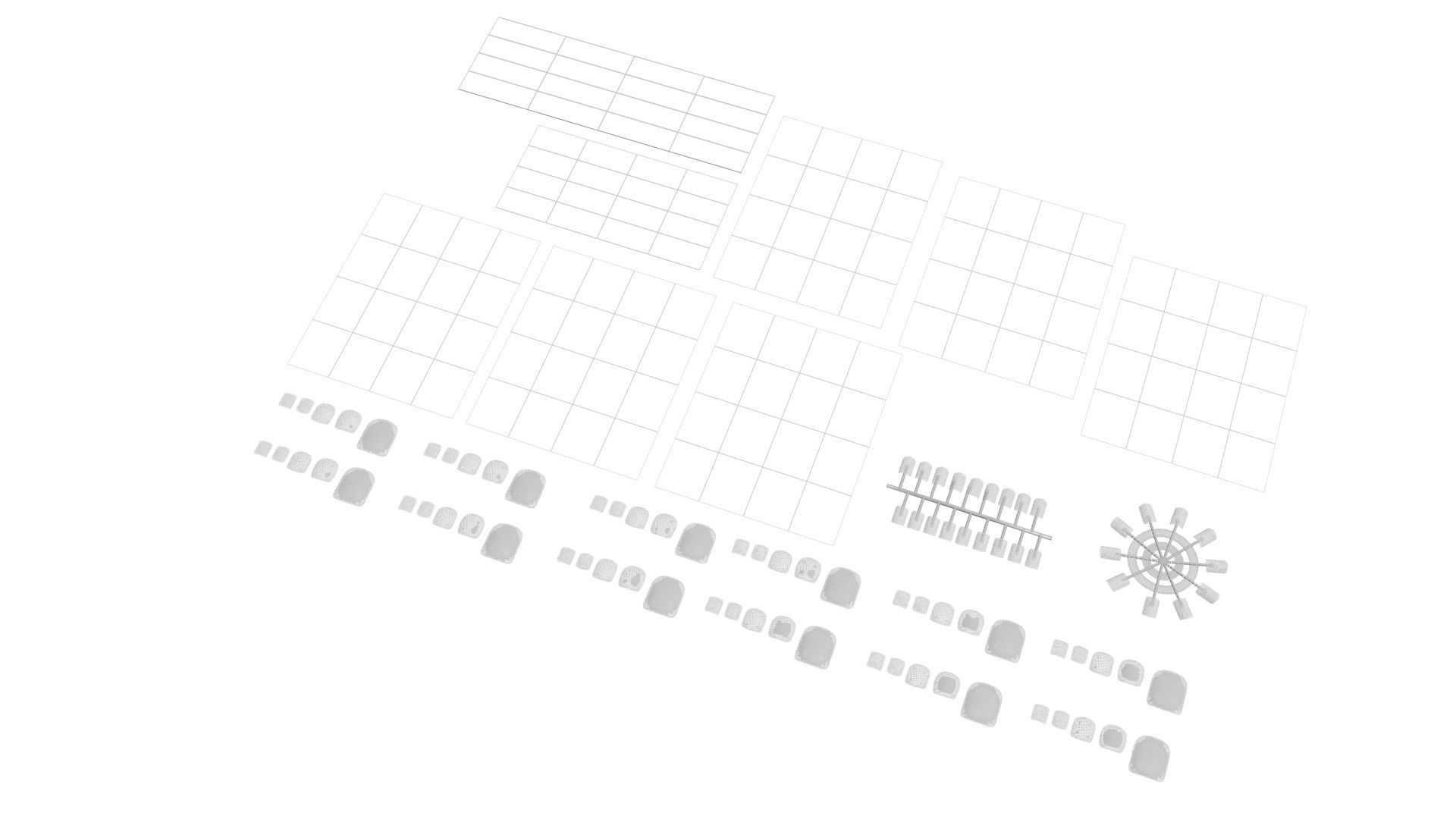 Artificial Foot Nails With Stickers and Nail Palettes Set 3D model_33