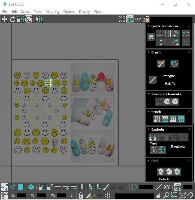 Artificial Foot Nails With Stickers and Nail Palettes Set 3D model_71