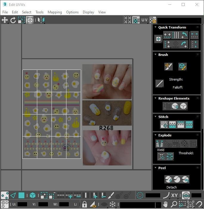 Artificial Foot Nails With Stickers and Nail Palettes Set 3D model_40