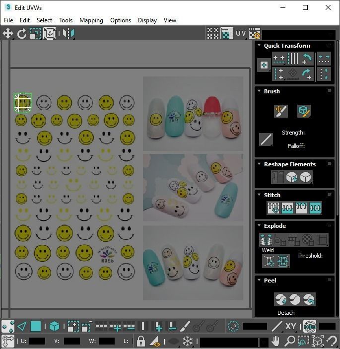 Artificial Foot Nails With Stickers and Nail Palettes Set 3D model_65