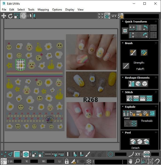 Artificial Foot Nails With Stickers and Nail Palettes Set 3D model_41