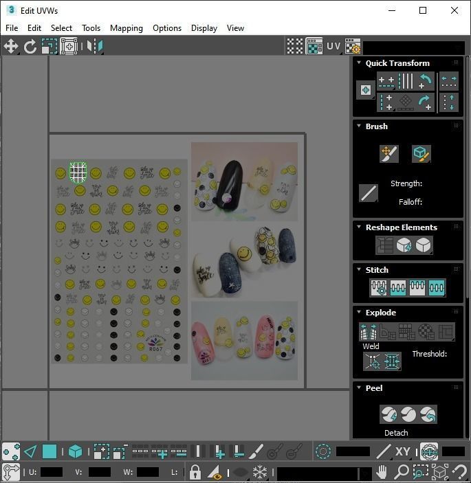 Artificial Foot Nails With Stickers and Nail Palettes Set 3D model_59
