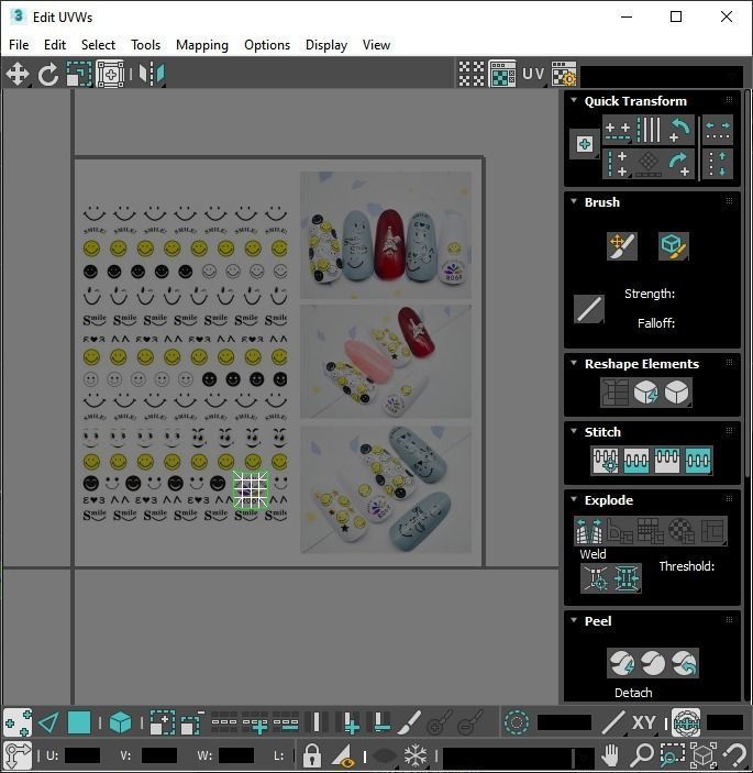 Artificial Foot Nails With Stickers and Nail Palettes Set 3D model_56