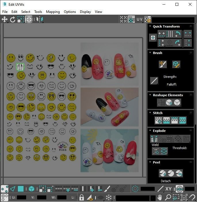 Artificial Foot Nails With Stickers and Nail Palettes Set 3D model_62