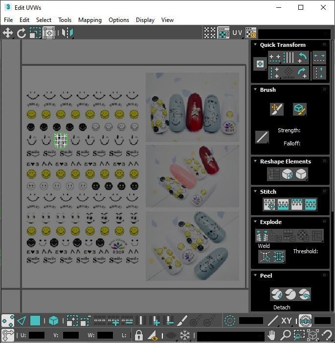 Artificial Foot Nails With Stickers and Nail Palettes Set 3D model_54