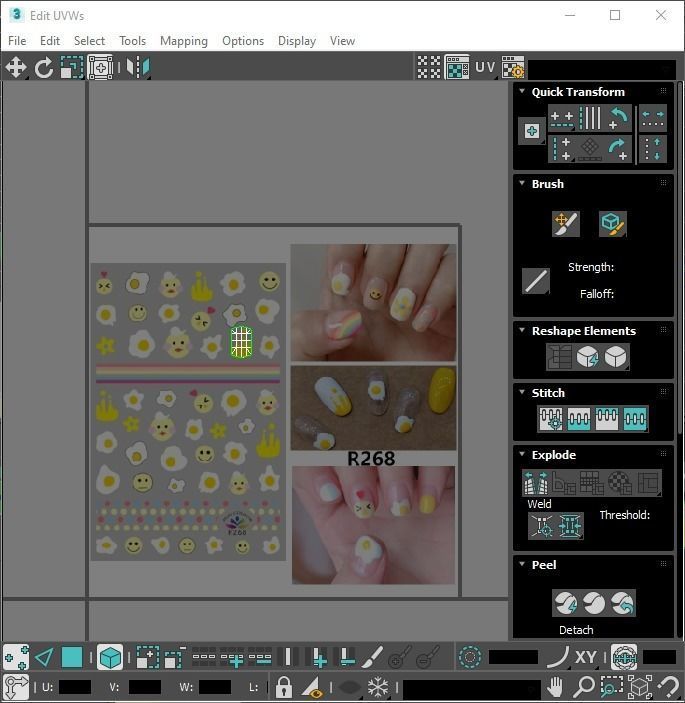 Artificial Foot Nails With Stickers and Nail Palettes Set 3D model_38