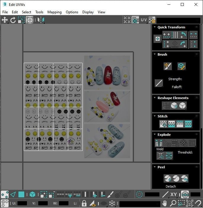 Artificial Foot Nails With Stickers and Nail Palettes Set 3D model_45