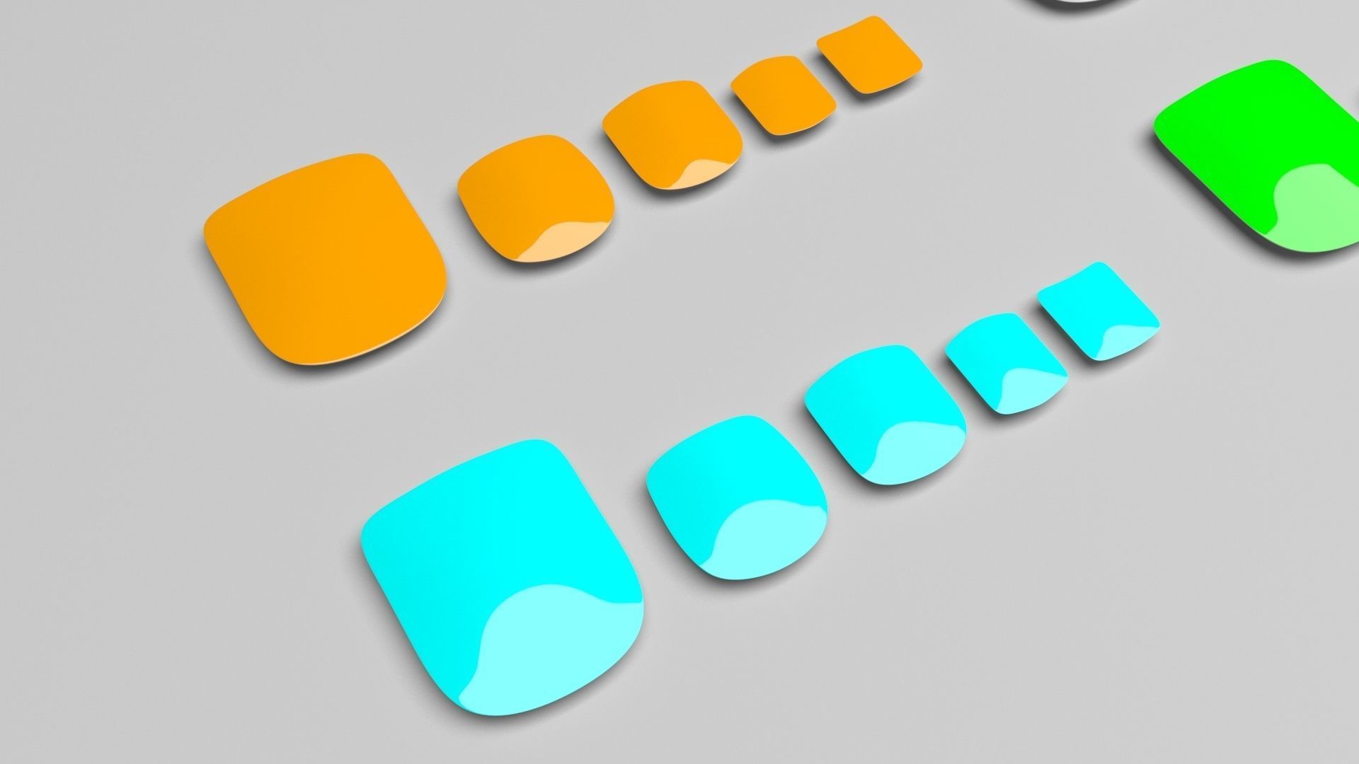 Artificial Foot Nails With Stickers and Nail Palettes Set 3D model_5